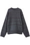 【UNISEX】シアー MIXボーダーニットクルーネック メゾンスペシャル/MAISON SPECIAL PPL(パープル)