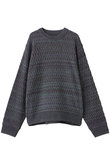 【UNISEX】シアー MIXボーダーニットクルーネック