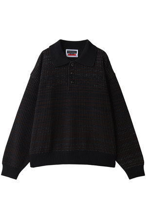 メゾンスペシャル/MAISON SPECIALの【UNISEX】カスリ鬼ワッフル L/Sニットポロシャツ(110300/110301)