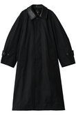 【UNISEX】120/2/2 Suvin Cotton 衿レザーステンカラーコート