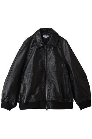 メゾンスペシャル/MAISON SPECIALの【UNISEX】グレインレザー 襟付きラグランリブブルゾン(110900/110902)