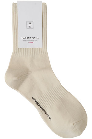 メゾンスペシャル/MAISON SPECIALの【UNISEX】シルケットリブソックス ミドルレングス