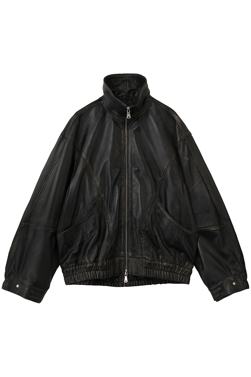 MAISON SPECIAL 【UNISEX】SHEEPレザースタンドブルゾン (D.BLK(ブラックUSED加工), 0) メゾンスペシャル ELLE SHOP