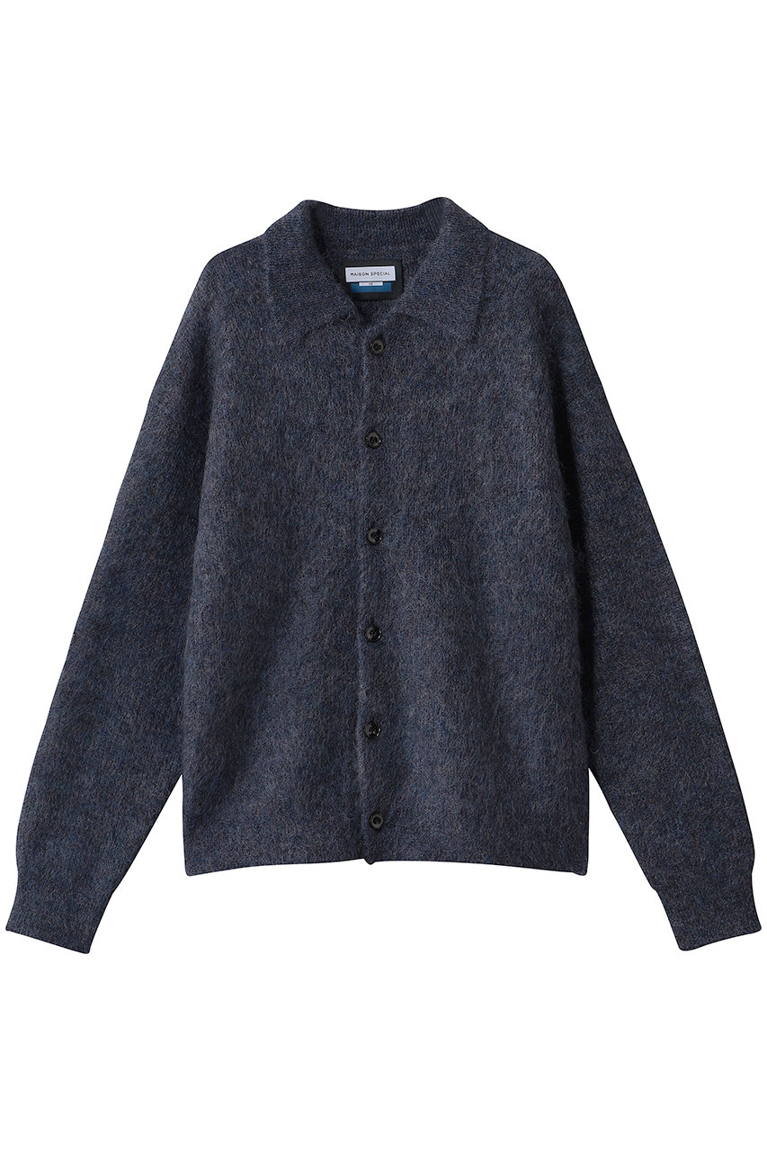 MAISON SPECIAL 【UNISEX】KIDモヘア 襟付きカーディガン (PPL(パープル), 0) メゾンスペシャル ELLE SHOP