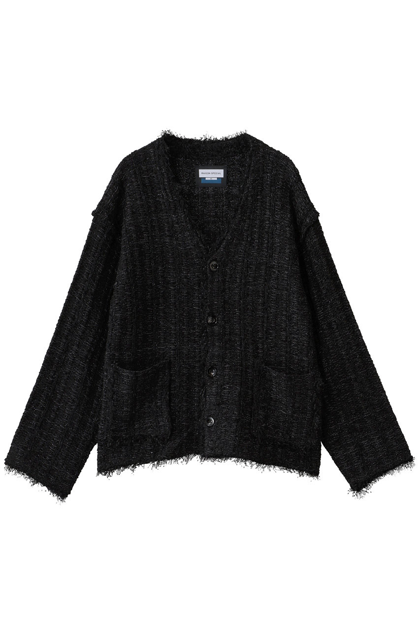 MAISON SPECIAL 【UNISEX】ツイードニットカーデ (BLK(ブラック), 2) メゾンスペシャル ELLE SHOP