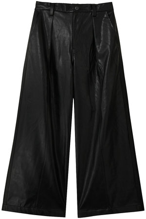 メゾンスペシャル/MAISON SPECIALの【UNISEX】アーティフィシャルレザーピンタックワイドパンツ(110600/110601)