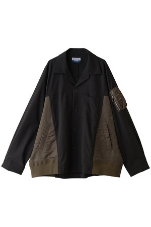 メゾンスペシャル/MAISON SPECIALの【UNISEX】ドッキングMA-1 L/Sシャツ(110400/110403)