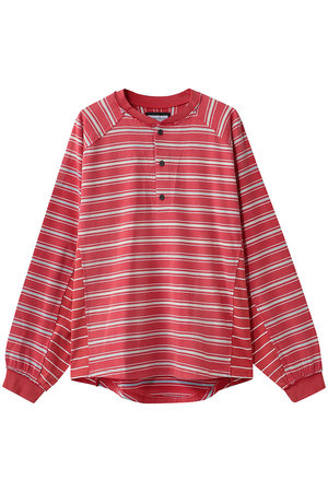 メゾンスペシャル/MAISON SPECIALの【UNISEX】フェードボーダー ドッキングヘンリーネックL/S TEE(110100/110103)