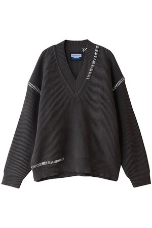 メゾンスペシャル/MAISON SPECIALの【UNISEX】ハンドステッチニット VネックPO(110300/110301)