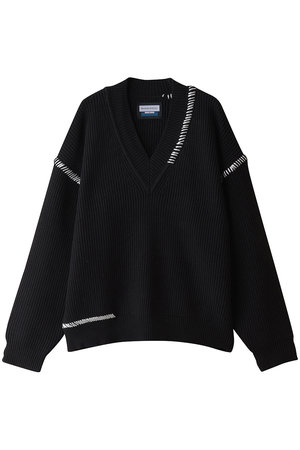 メゾンスペシャル/MAISON SPECIALの【UNISEX】ハンドステッチニット VネックPO(110300/110301)