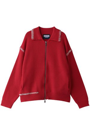 メゾンスペシャル/MAISON SPECIALの【UNISEX】ハンドステッチニット 襟付きZIPカーディガン(110300/110303)