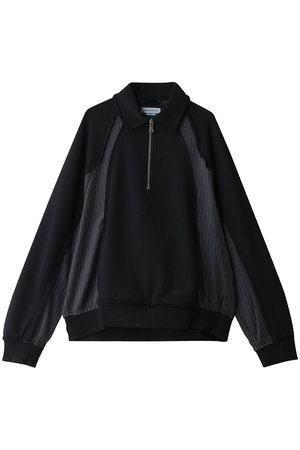 メゾンスペシャル/MAISON SPECIALの【UNISEX】異素材ドッキング襟付きハーフジップスウェット(110100/110105)