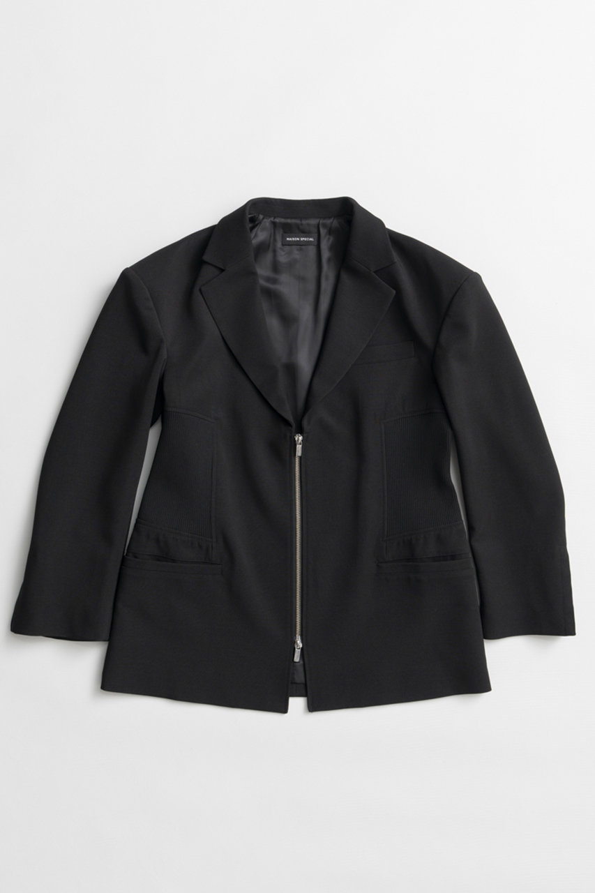 メゾンスペシャル/MAISON SPECIALの【予約販売】Oversized Jacket with Ribbed Waist/ウエストリブオーバージャケット(BLK(ブラック)/21262116001)