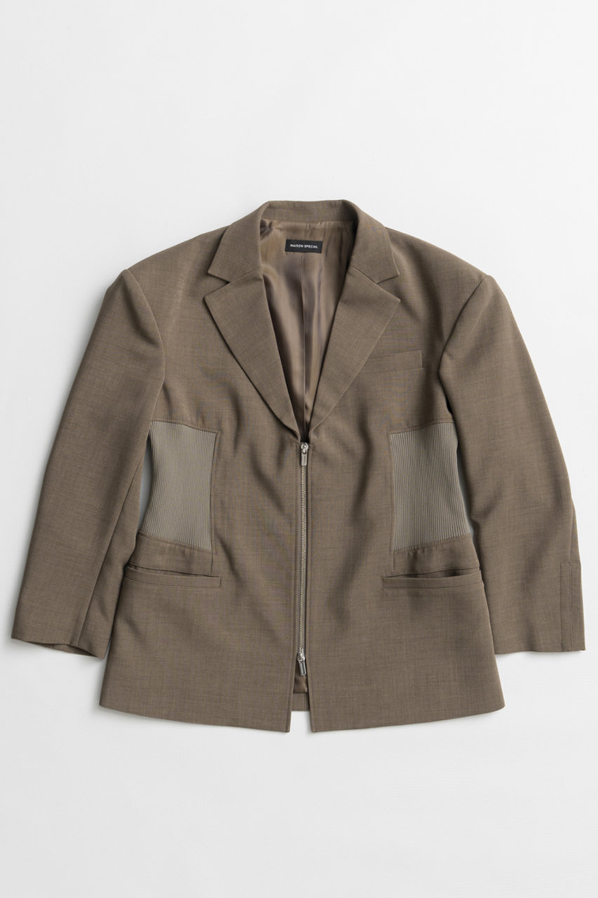 メゾンスペシャル/MAISON SPECIALの【予約販売】Oversized Jacket with Ribbed Waist/ウエストリブオーバージャケット(MOC(モカ)/21262116001)
