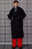 Super 140 Balloon Sleeve Wool Long Coat/スーパー140バルーンスリーブウールロングコート