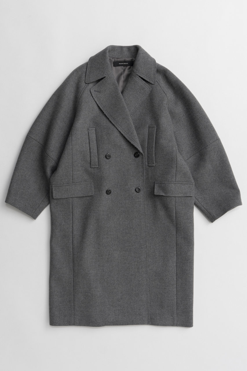 メゾンスペシャル/MAISON SPECIALのSuper 140 Balloon Sleeve Wool Long Coat/スーパー140バルーンスリーブウールロングコート(GRY(グレー)/21262165301)