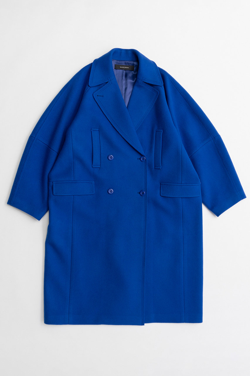 メゾンスペシャル/MAISON SPECIALのSuper 140 Balloon Sleeve Wool Long Coat/スーパー140バルーンスリーブウールロングコート(BLU(ブルー)/21262165301)