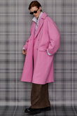Super 140 Balloon Sleeve Wool Long Coat/スーパー140バルーンスリーブウールロングコート