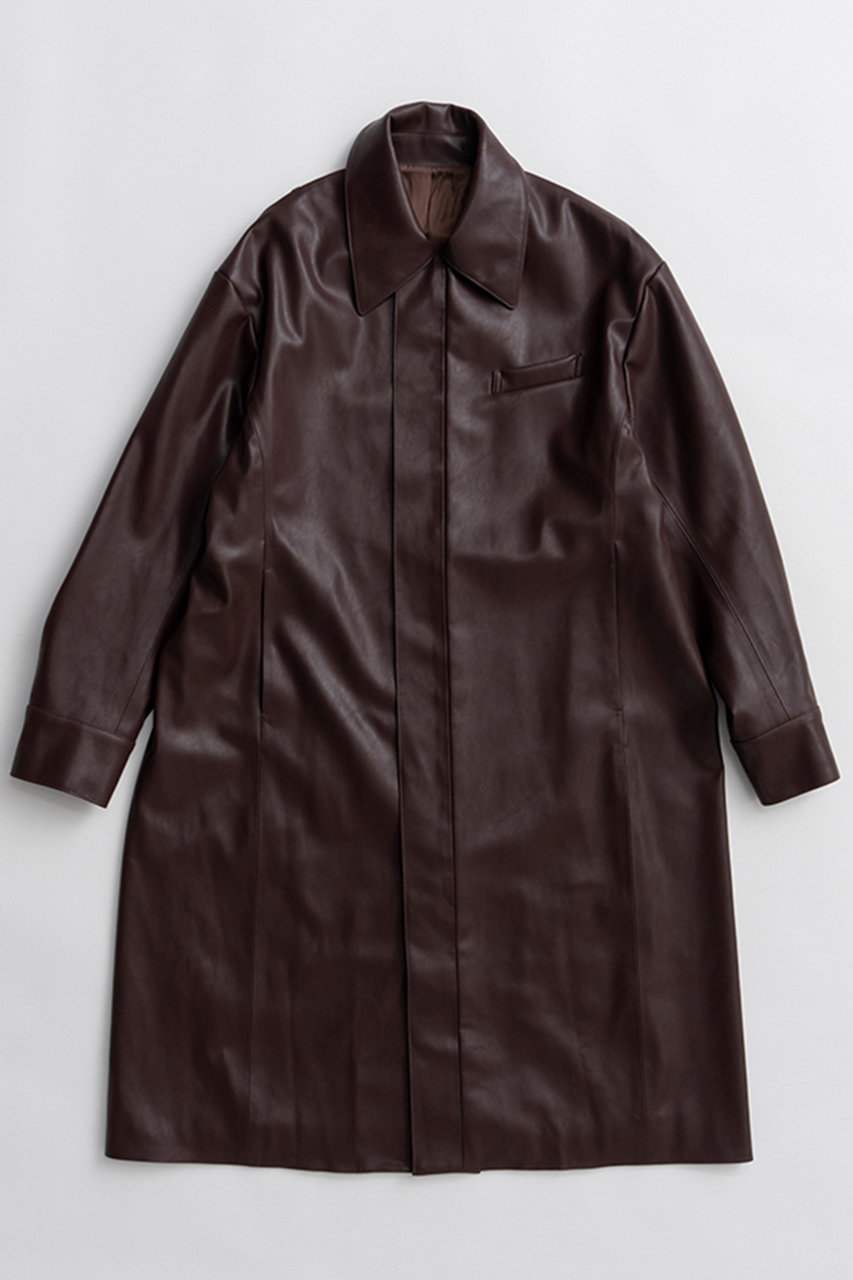メゾンスペシャル/MAISON SPECIALの【予約販売】Stand Collar Leather Long Coat/ステンカラーレザーロングコート(BRN(ブラウン)/21262165801)