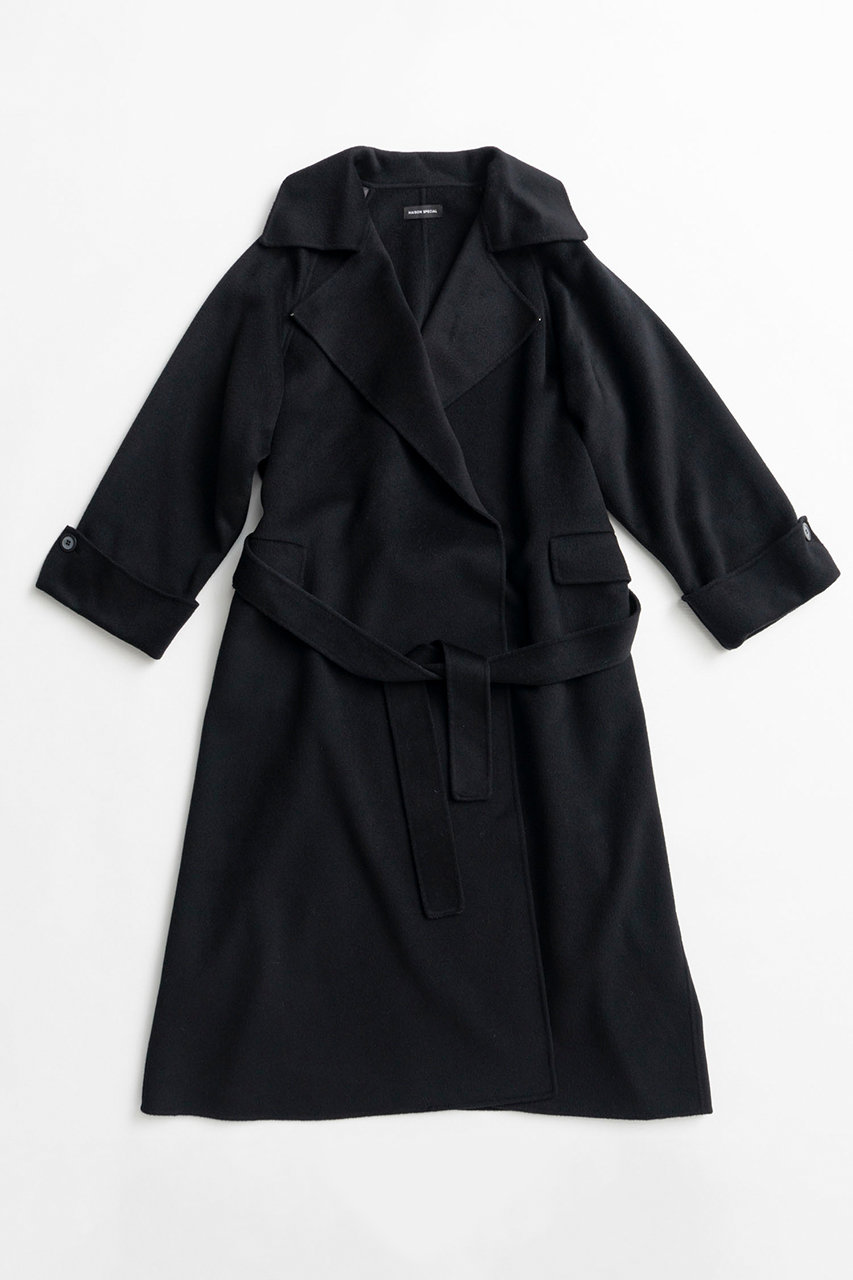 メゾンスペシャル/MAISON SPECIALの【予約販売】Cashmere Blend Double-Face Gown Coat/カシミヤブレンドリバーガウンコート(BLK(ブラック)/21262165802)