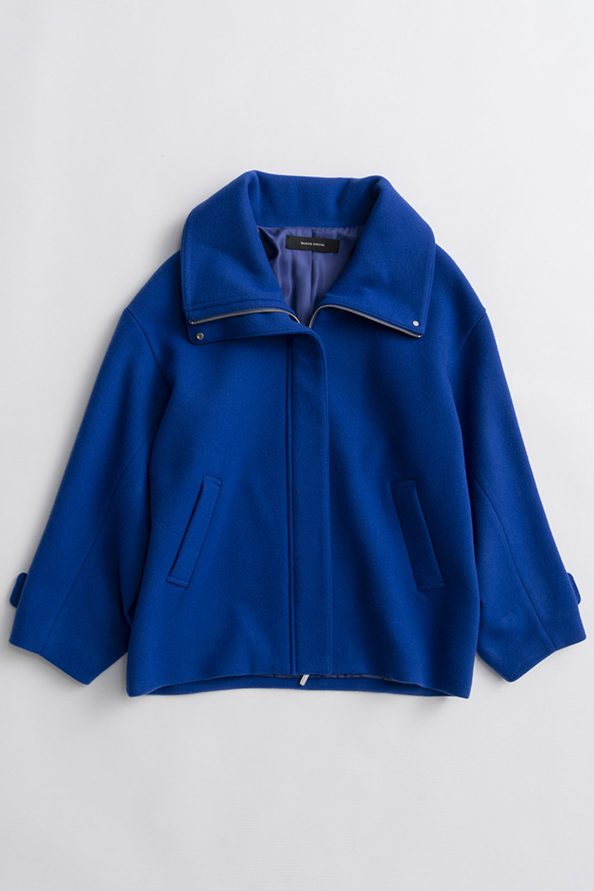 メゾンスペシャル/MAISON SPECIALのOversized High-Neck Midi Coat/オーバーハイネックミディコート(BLU(ブルー)/21262166301)