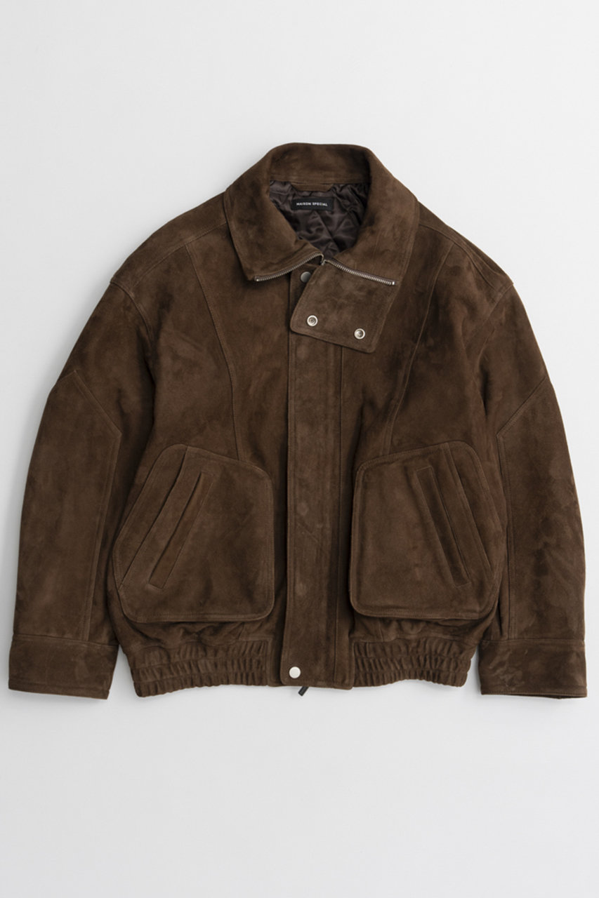 MAISON SPECIAL Goat Suede Swing Top Blouson/GOAT SUEDEスイングトップブルゾン (BRN(ブラウン), 36) メゾンスペシャル ELLE SHOP