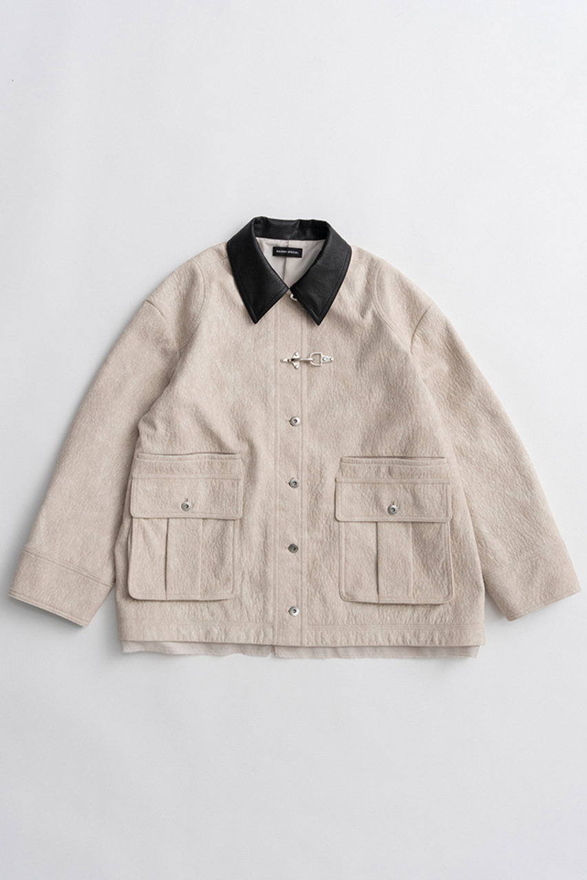 メゾンスペシャル/MAISON SPECIALの【予約販売】Haircalf-Like Utility Jacket/ハラコライクユーティリティージャケット(BGE(ベージュ)/21262215303)