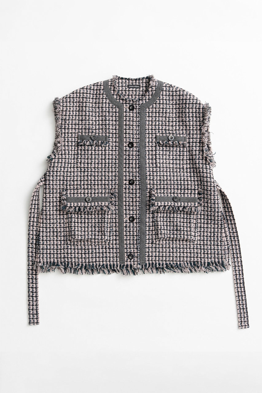 ［お値下げ］MAISON SPECIALメゾンスペシャルTweed Vest MAISON SPECIAL(メゾンスペシャル)｜【予約販売】Belted Tweed