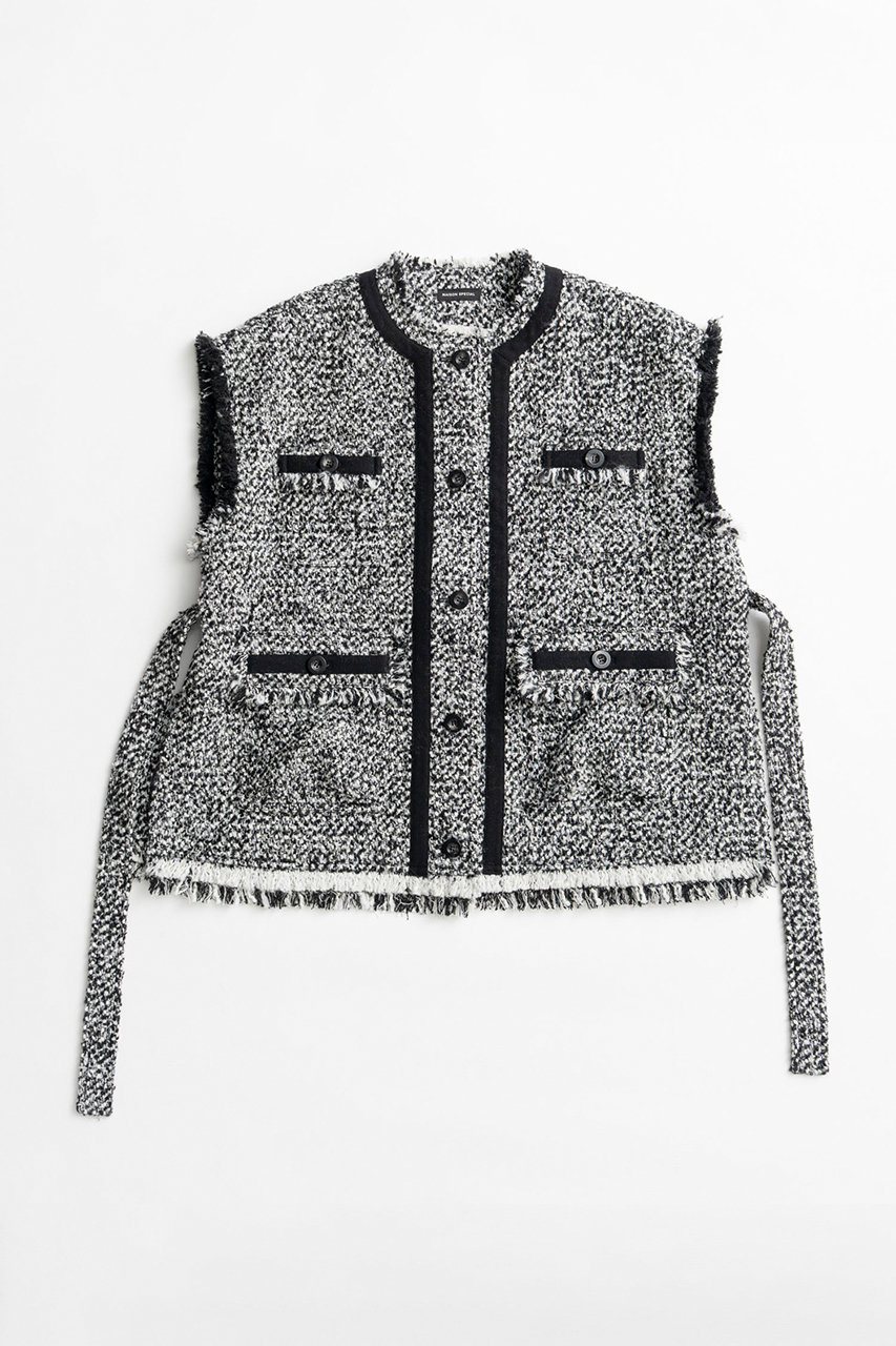 メゾンスペシャル/MAISON SPECIALの【予約販売】Belted Tweed Oversized Vest/ベルテッドツイードオーバージレ(MLT1(マルチカラー)/21262215306)