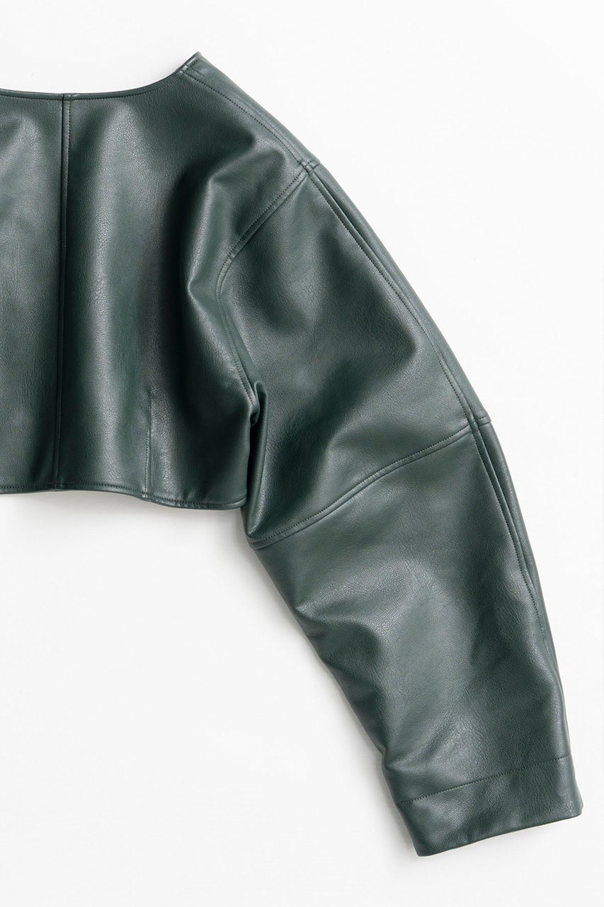 ライトグリーン レザーパファージャケット メゾンスペシャル MAISON SPECIAL(メゾンスペシャル)｜【予約販売】Faux Leather Short