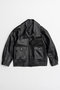 【予約販売】Oversized Stand Collar Leather Blouson/オーバースタンドカラーレザーブルゾン メゾンスペシャル/MAISON SPECIAL BLK(ブラック)