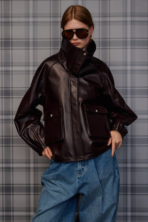 メゾンスペシャル/MAISON SPECIALの【予約販売】Oversized Stand Collar Leather Blouson/オーバースタンドカラーレザーブルゾン(110800/110802)
