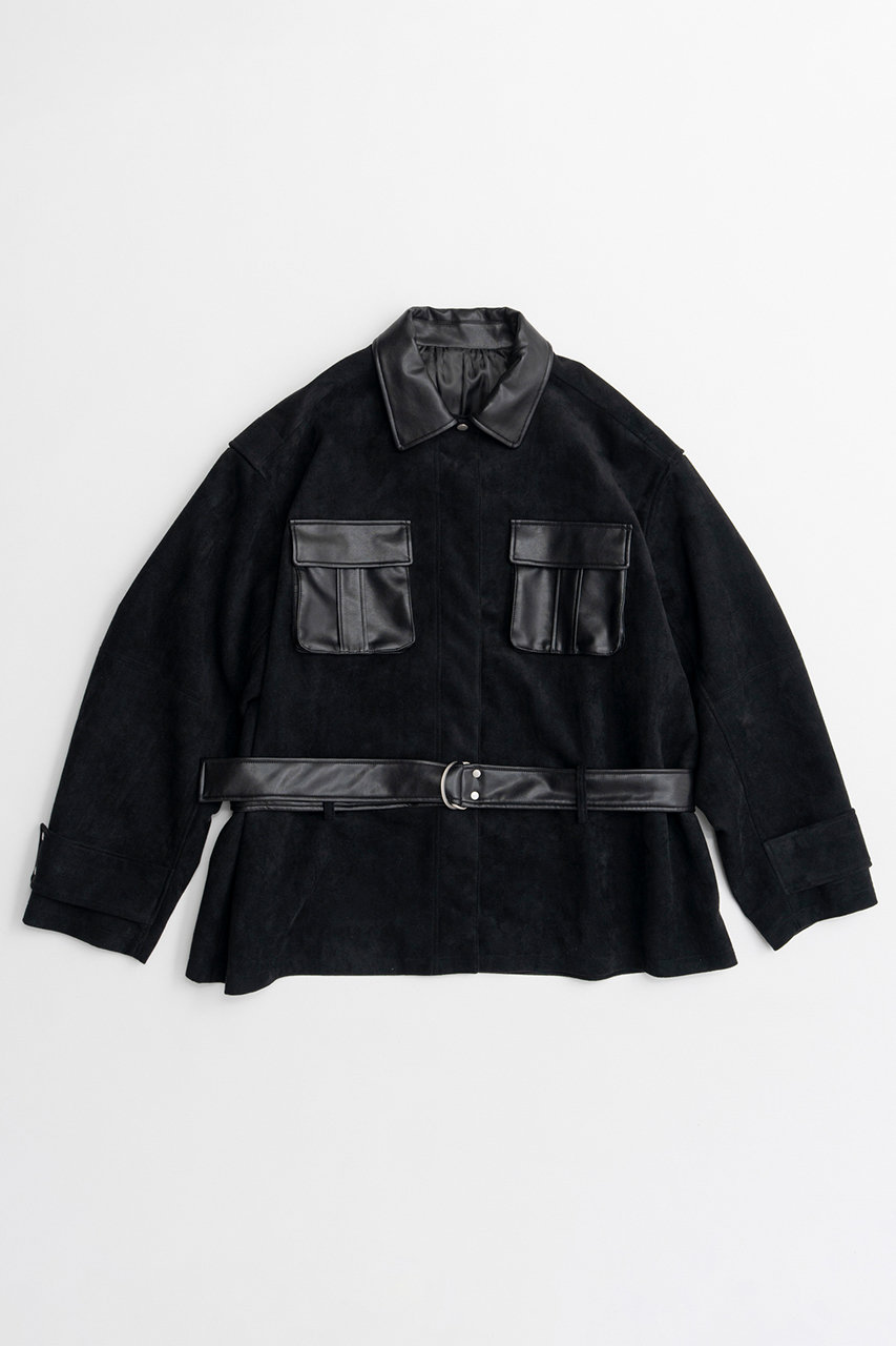 メゾンスペシャル/MAISON SPECIALの【予約販売】Faux Suede Blouson/フェイクスエードブルゾン(BLK(ブラック)/21262216305)