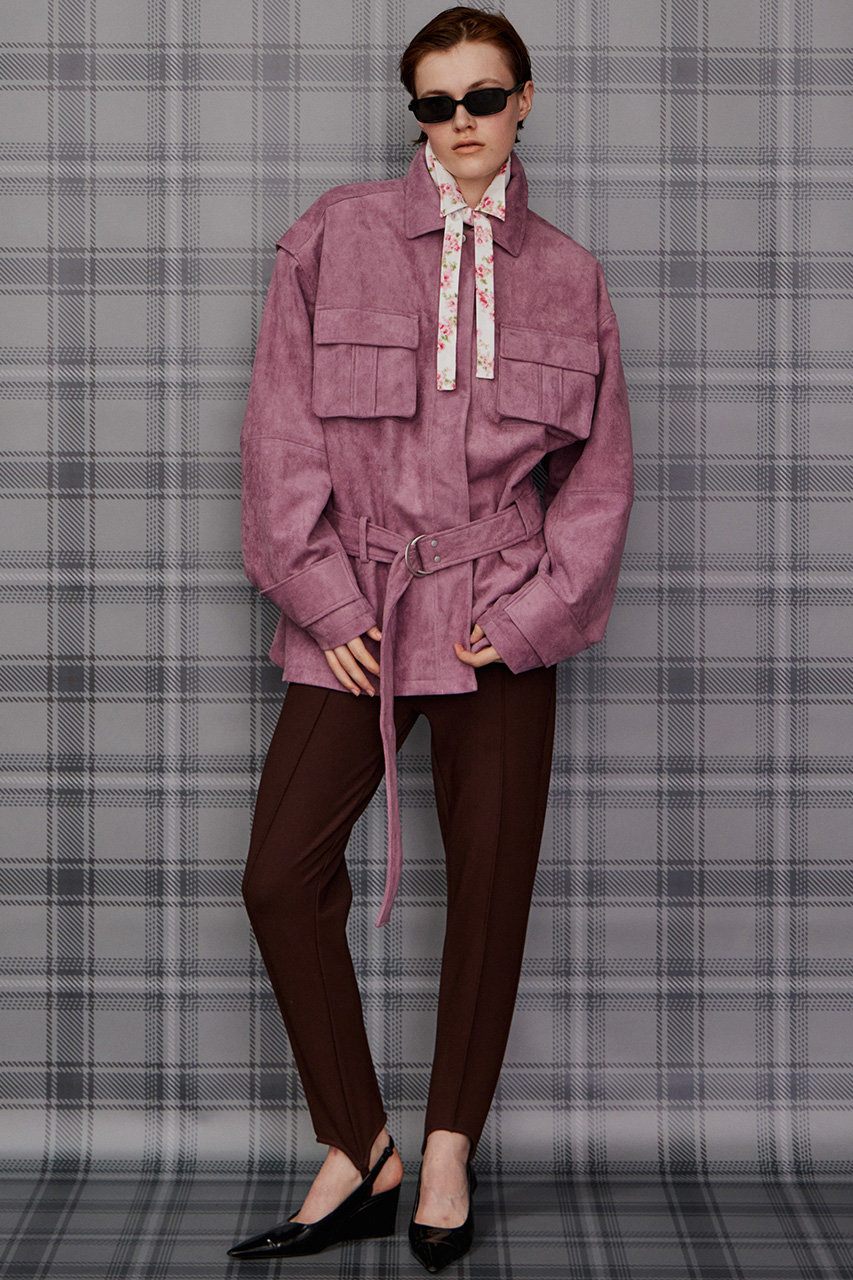 MAISON SPECIAL ラメ入りピンクジャケット MAISON SPECIAL(メゾンスペシャル)｜【予約販売】Faux Suede Blouson