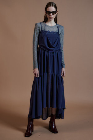 メゾンスペシャル/MAISON SPECIALのChiffon Lace Camisole Dress/シフォンレースキャミワンピース(110500/110503)