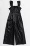 Faux Leather Frill Rompers/フェイクレザーフリルロンパース メゾンスペシャル/MAISON SPECIAL BLK(ブラック)