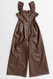 Faux Leather Frill Rompers/フェイクレザーフリルロンパース メゾンスペシャル/MAISON SPECIAL BRN(ブラウン)