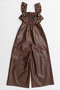 Faux Leather Frill Rompers/フェイクレザーフリルロンパース メゾンスペシャル/MAISON SPECIAL