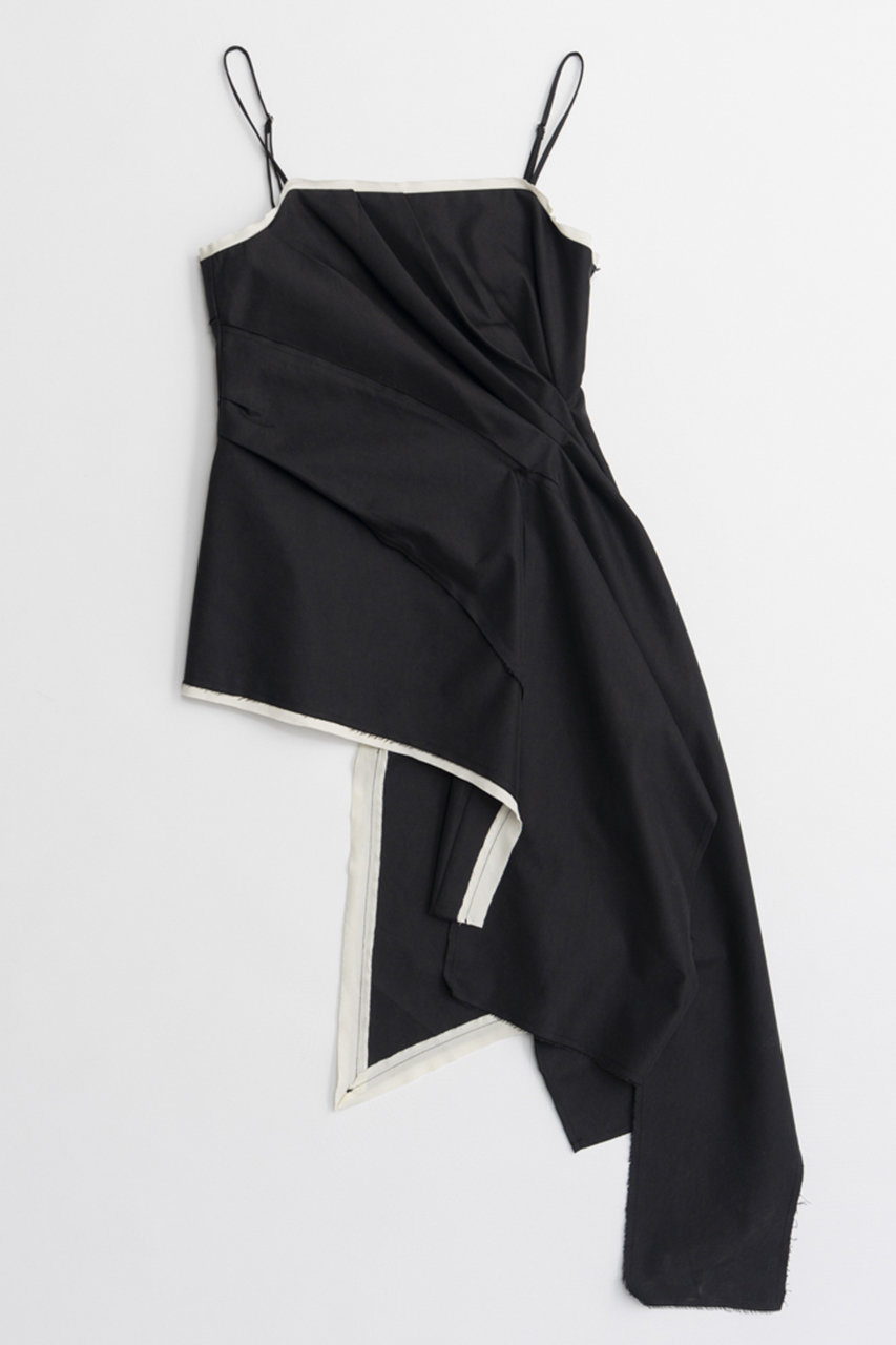 メゾンスペシャル/MAISON SPECIALのDraped Chino Bustier/ドレープドチノビスチェ(BLK(ブラック)/21262315302)