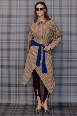 メゾンスペシャル/MAISON SPECIALのMulti-Apron Oversized Check Shirt/マルチエプロンオーバーチェックシャツ