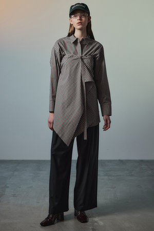 メゾンスペシャル/MAISON SPECIALのMulti-Apron Oversized Check Shirt/マルチエプロンオーバーチェックシャツ