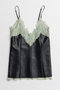 【予約販売】Lace-Trim Faux Leather Tunic/レーストリムフェイクレザーチュニック メゾンスペシャル/MAISON SPECIAL BLK(ブラック)