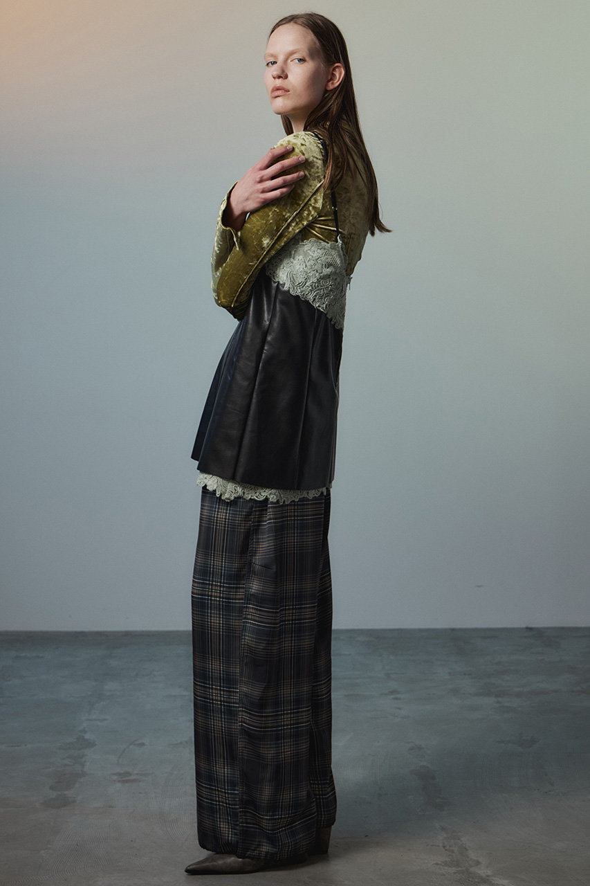 MAISON SPECIAL(メゾンスペシャル)｜Lace-Trim Faux Leather Tunic 