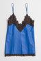 【予約販売】Lace-Trim Faux Leather Tunic/レーストリムフェイクレザーチュニック メゾンスペシャル/MAISON SPECIAL BLU(ブルー)