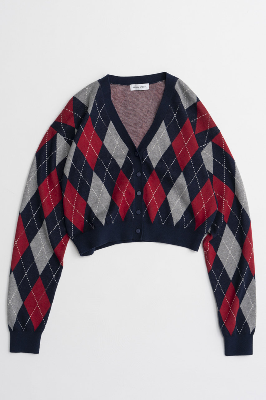 メゾンスペシャル/MAISON SPECIALの【予約販売】Argyle Cardigan/アーガイルカーデ(NVY(ネイビー)/21262315305)