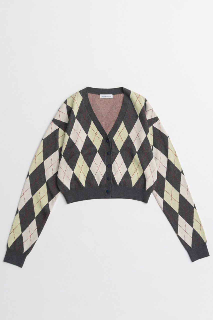 メゾンスペシャル/MAISON SPECIALの【予約販売】Argyle Cardigan/アーガイルカーデ(GRY(グレー)/21262315305)