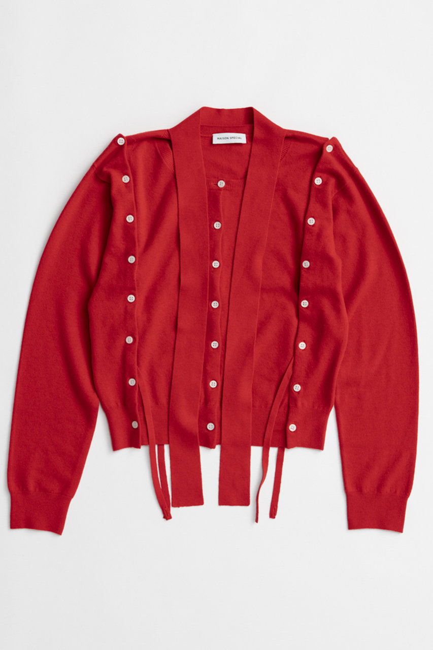メゾンスペシャル/MAISON SPECIALの【予約販売】Bow-Tie Crew Cardigan/ボウタイクルーカーディガン(RED(レッド)/21262315802)