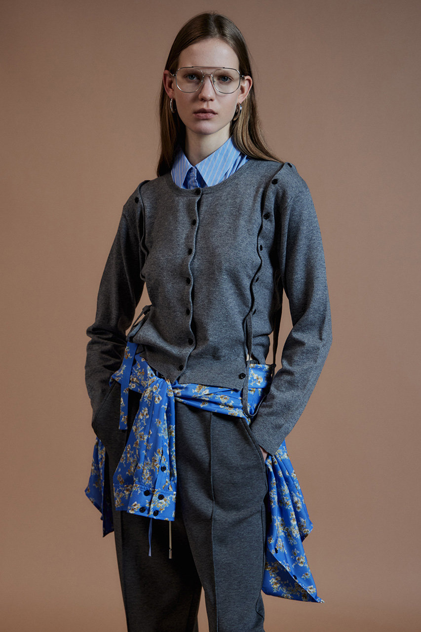 メゾンスペシャル/MAISON SPECIALの【予約販売】Bow-Tie Crew Cardigan/ボウタイクルーカーディガン(GRY(グレー)/21262315802)