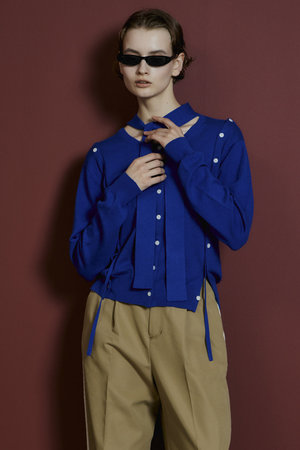 メゾンスペシャル/MAISON SPECIALの【予約販売】Bow-Tie Crew Cardigan/ボウタイクルーカーディガン(110400/110403)