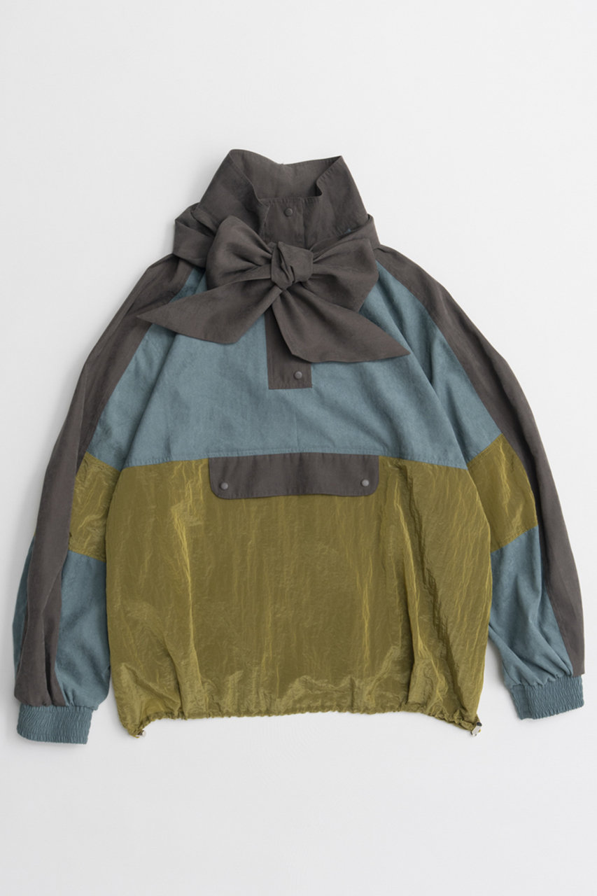 メゾンスペシャル/MAISON SPECIALのMulticolor Bow-Tie Anorak/マルチカラーボウタイアノラック(GRN(グリーン)/21262315803)